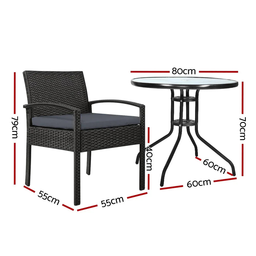 Gardeon Outdoor Furniture Dining Chairs Wicker Garden Patio Cushion Trustymall