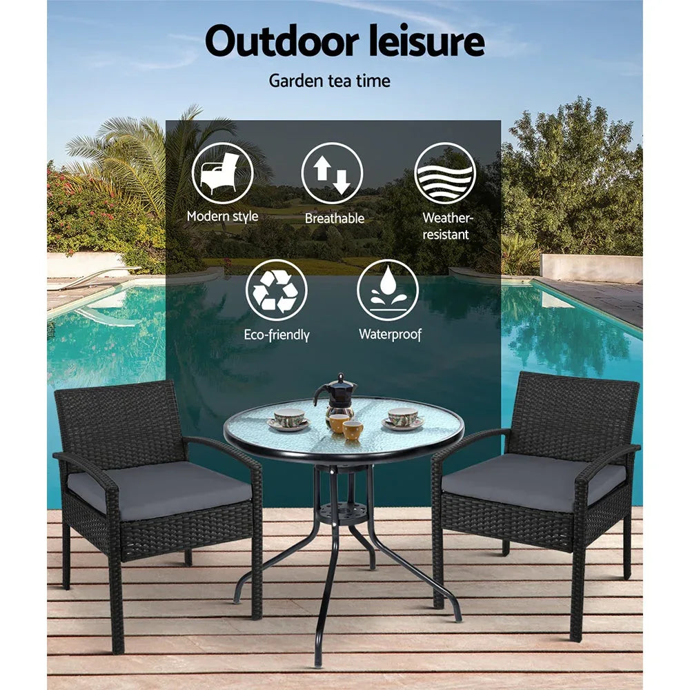 Gardeon Outdoor Furniture Dining Chairs Wicker Garden Patio Cushion Trustymall