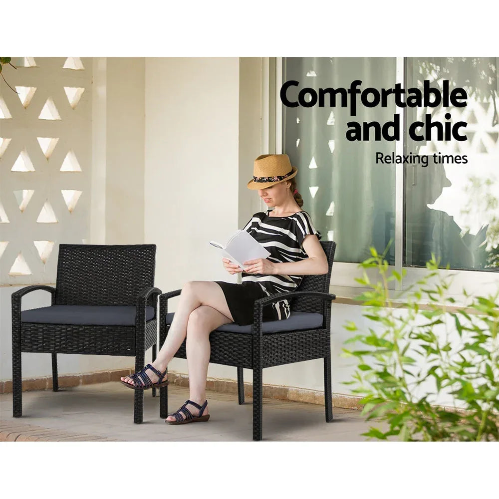 Gardeon Outdoor Furniture Dining Chairs Wicker Garden Patio Cushion Trustymall