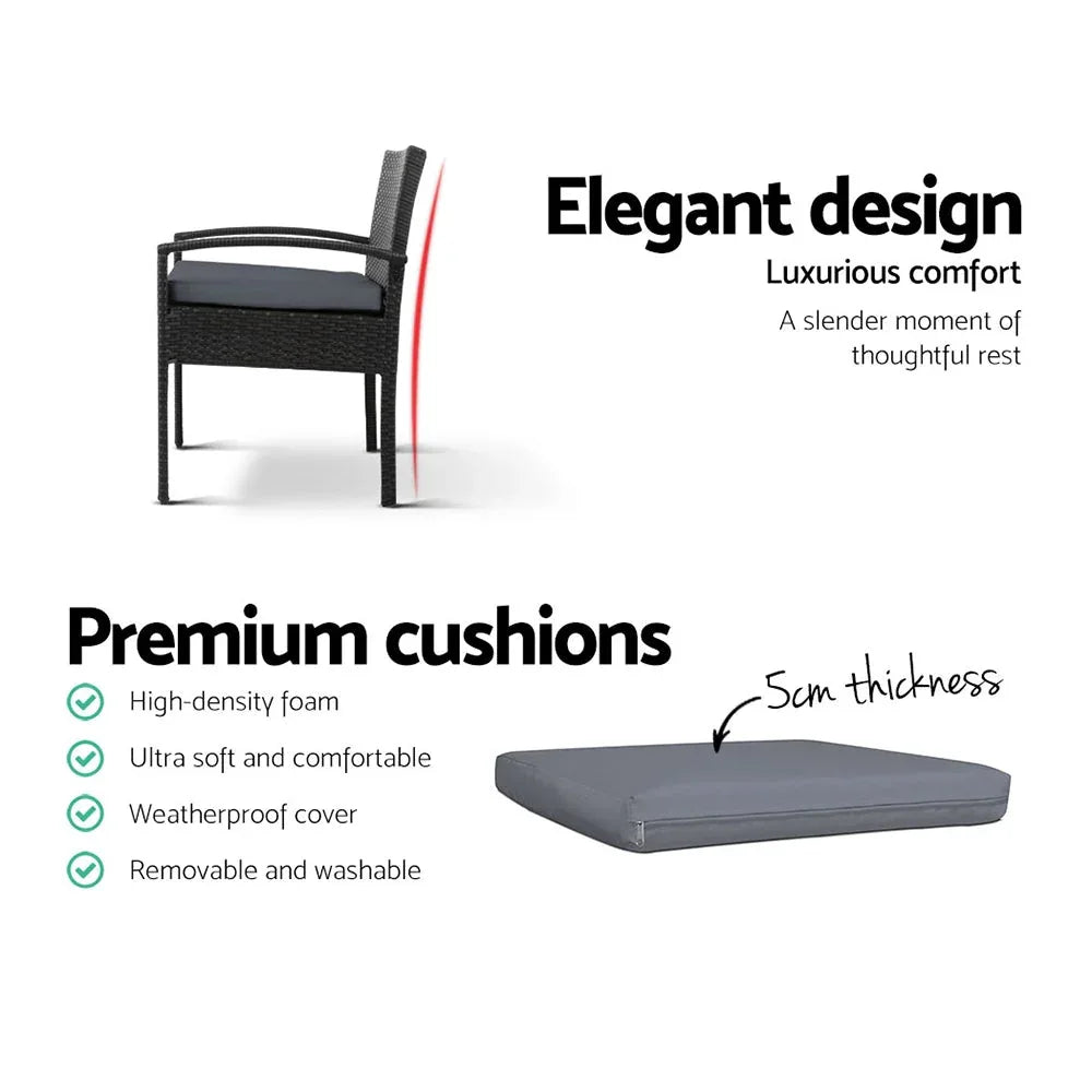Gardeon Outdoor Furniture Dining Chairs Wicker Garden Patio Cushion Trustymall