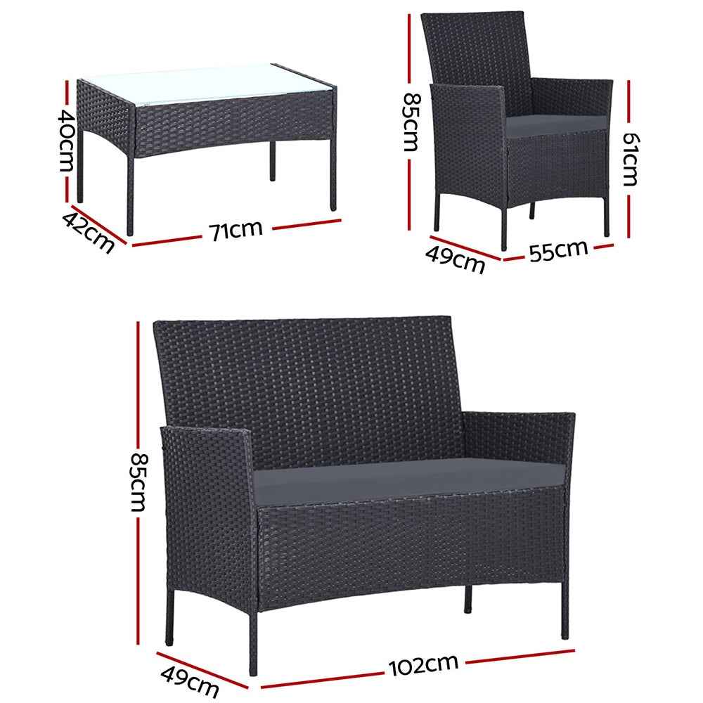 Gardeon Garden Furniture Outdoor Lounge Setting Wicker Sofa Patio Trustymall