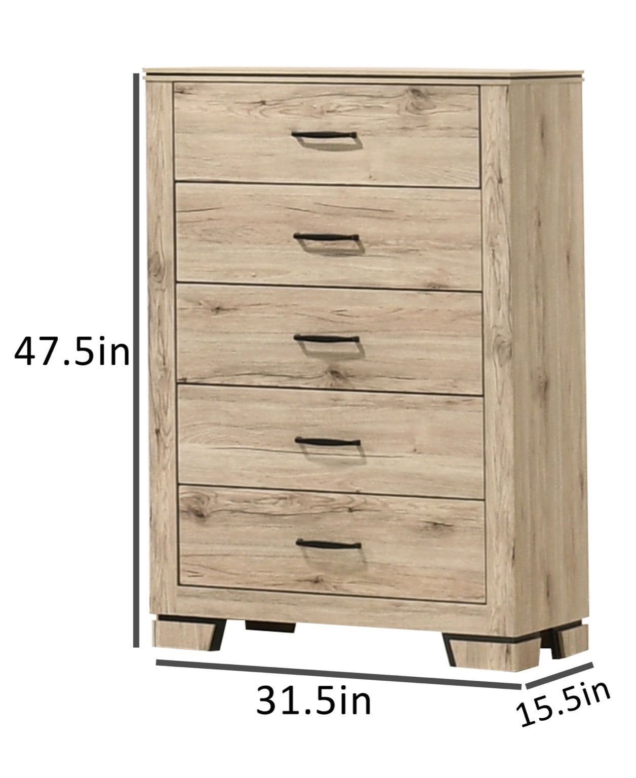 Best Quality Furniture Rustic Light Brown Oak Wood Bedroom Set with LED Lighting Haus of Elevation
