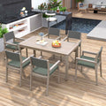 Outdoor Dining Set Patio Dining table and Chairs with Rattan Backrest Trustymall