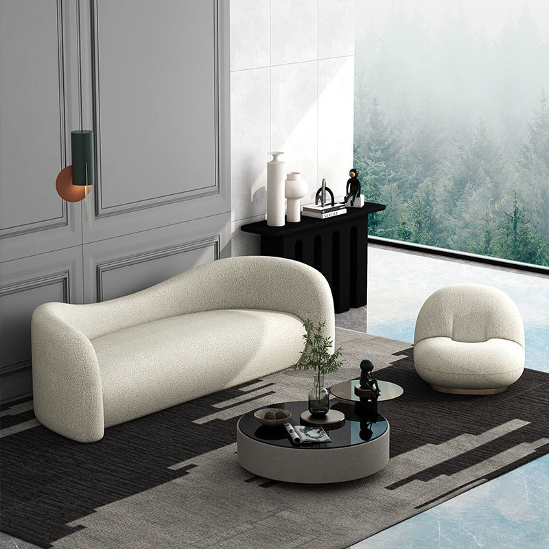 Lamb Wool Living Room Fabric Sofa FLIPSTYLEZLLC
