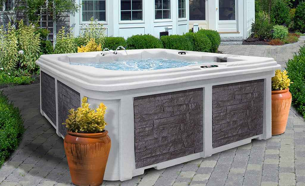 Arcadia Luxury Hot Tub – 7-Person Spa with Dual Captain’s Chairs & Open Footwell, 8' Design Patio Elegance