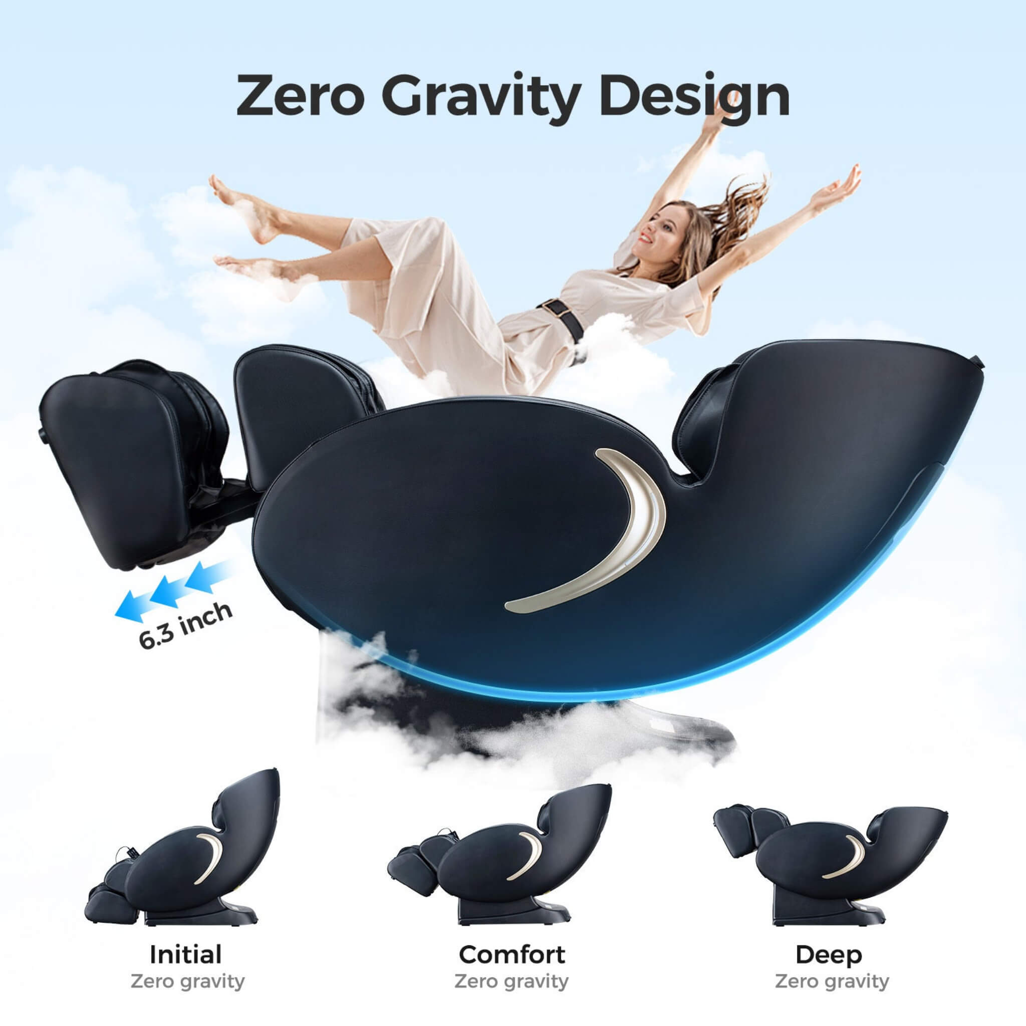 Bosscare Full Body 3D Zero Gravity Shiatsu Recliner Massage Chair With App (SAK32840) SAKSBY WHOLESALE