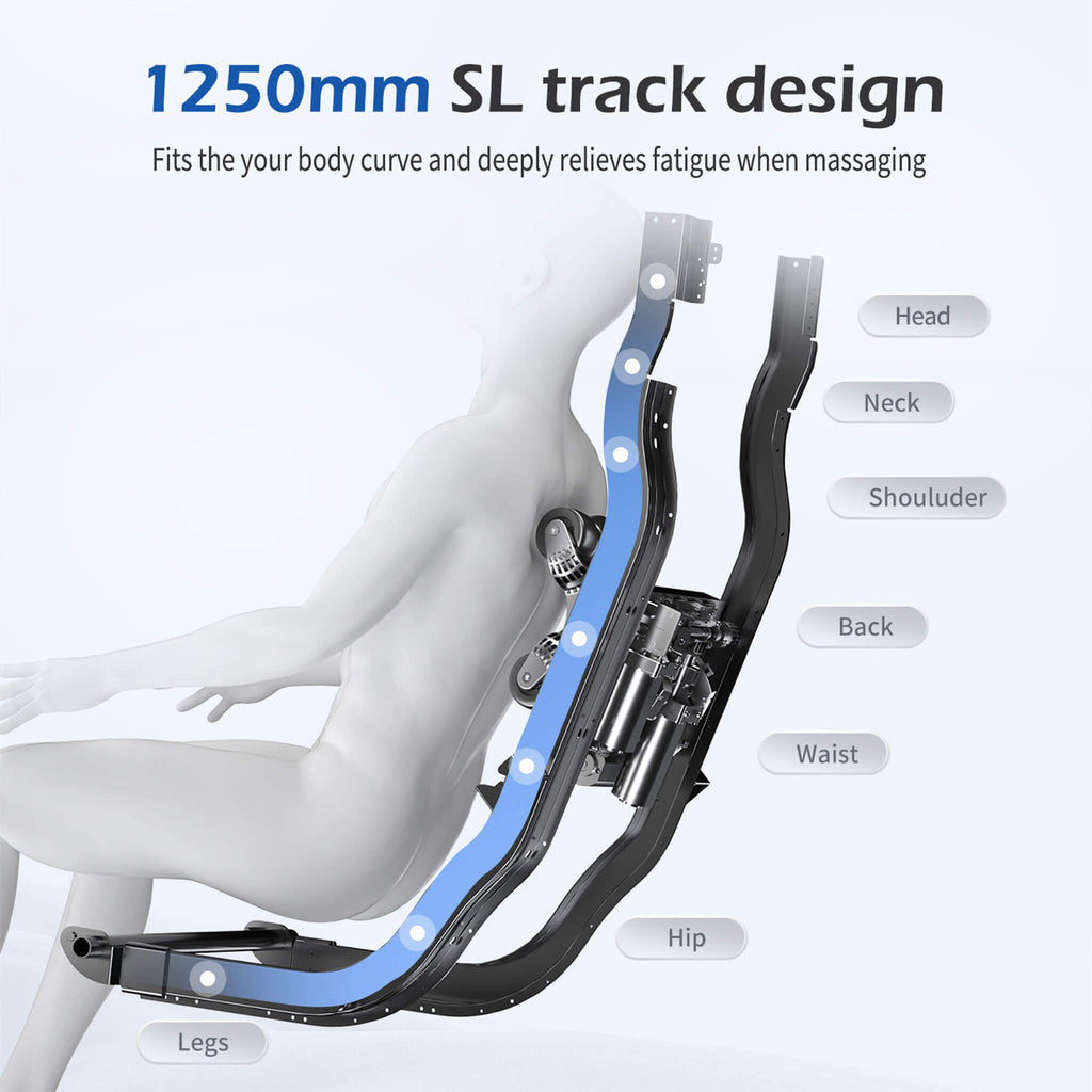 Bosscare Premium Full Body Zero Gravity Massage Chair With Ai Voice And App Control, Gray (SAK35970) SAKSBY WHOLESALE