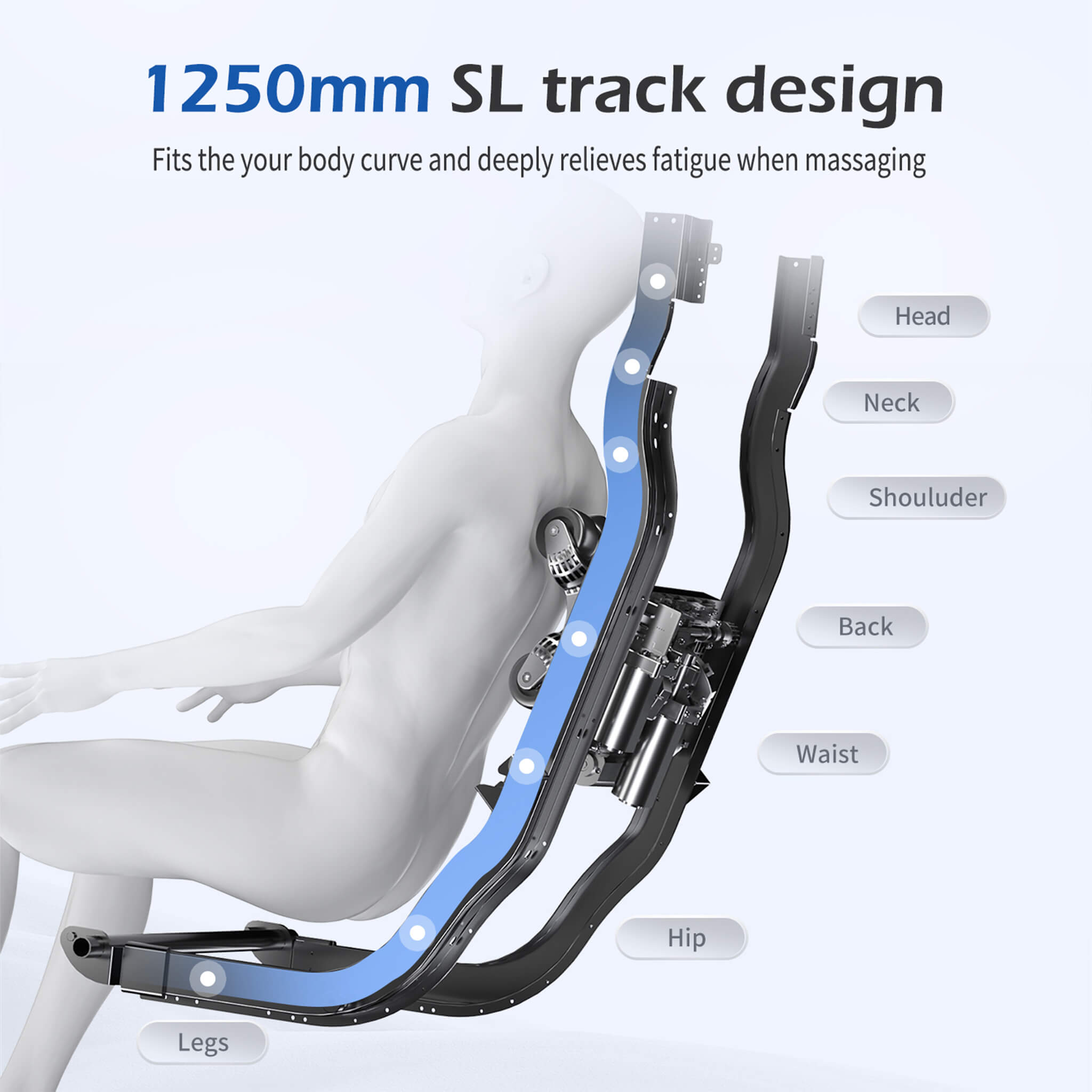 Bosscare Premium Full Body Zero Gravity Massage Chair With Ai Voice And App Control, Gray (SAK35970) SAKSBY WHOLESALE