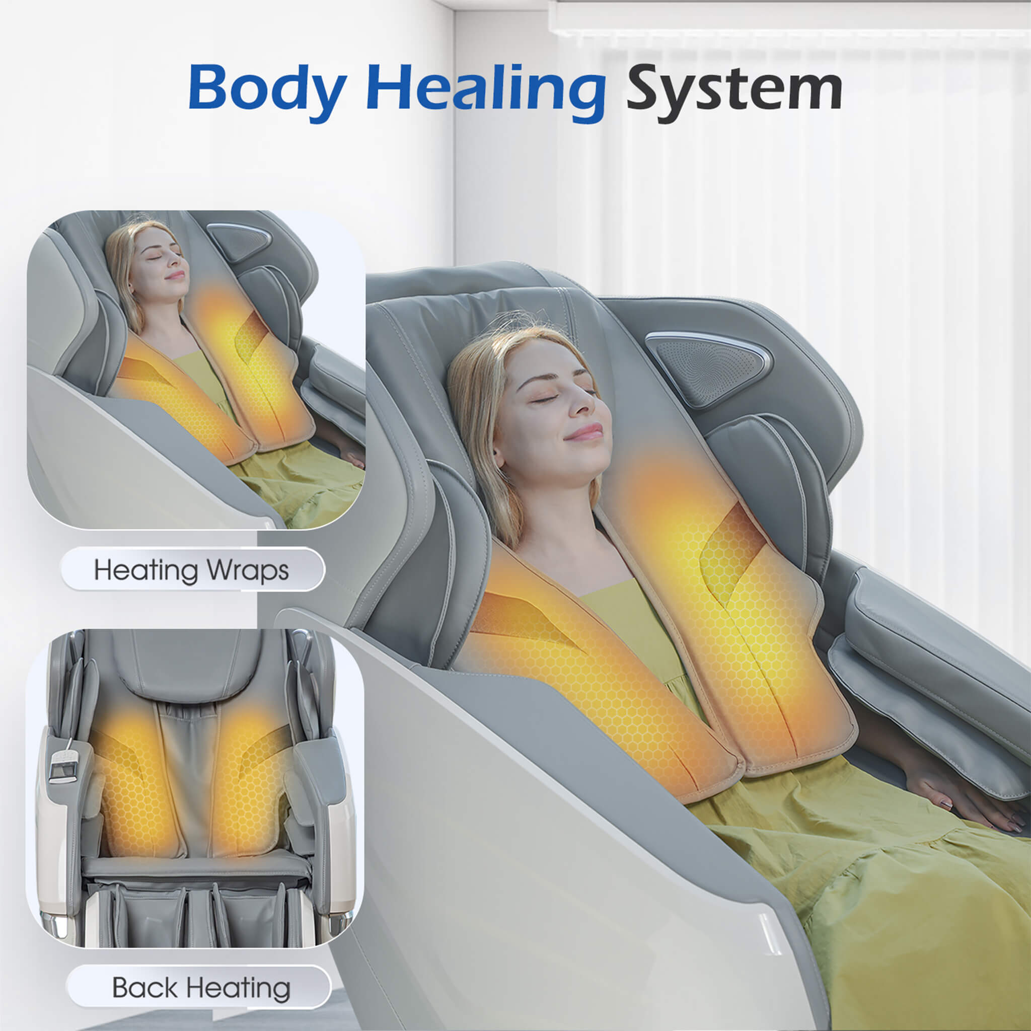 Bosscare Premium Full Body Zero Gravity Massage Chair With Ai Voice And App Control, Gray (SAK35970) SAKSBY WHOLESALE