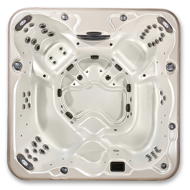 Arcadia Luxury Hot Tub – 7-Person Spa with Dual Captain’s Chairs & Open Footwell, 8' Design Patio Elegance