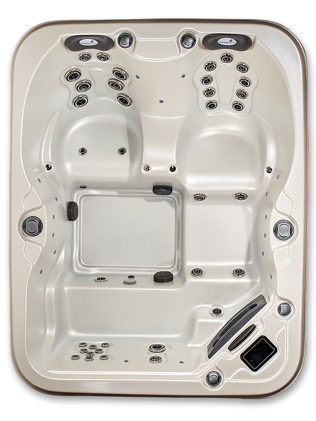 Quattro Hot Tub 4-Person Spa – Compact Design with Lounger and Captain’s Chair Patio Elegance