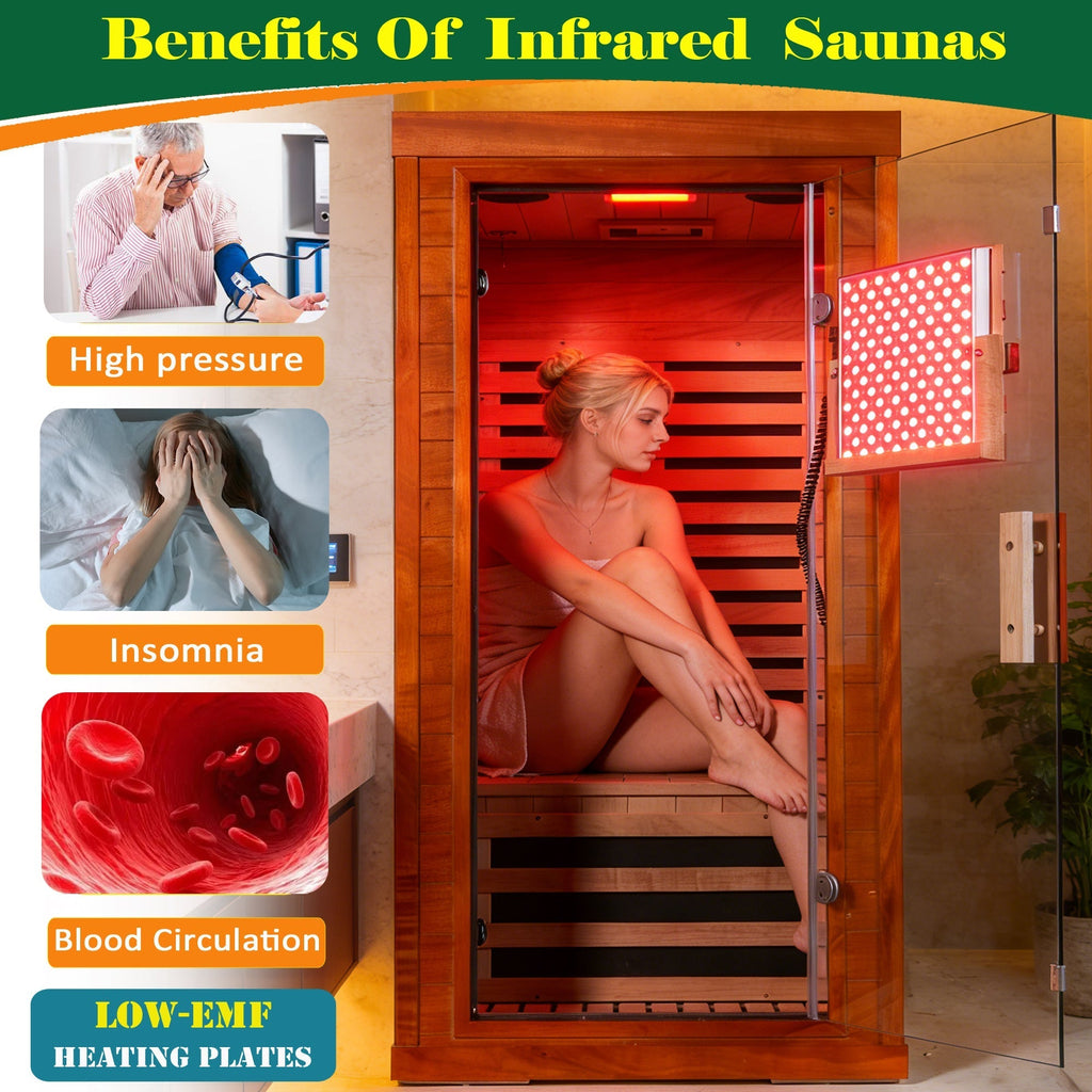 One person infrared sauna with red light HouseOfZazla