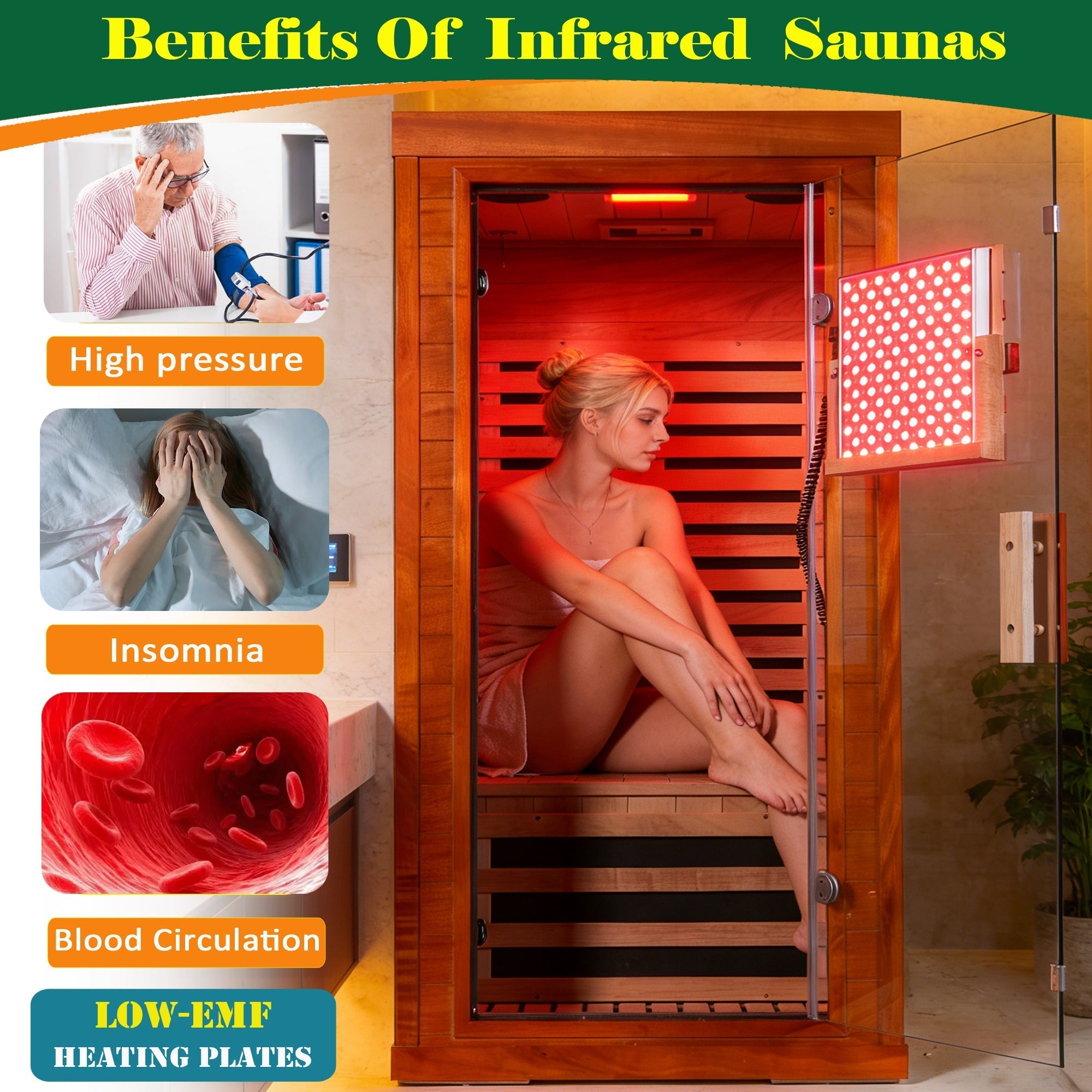 One person infrared sauna with red light HouseOfZazla