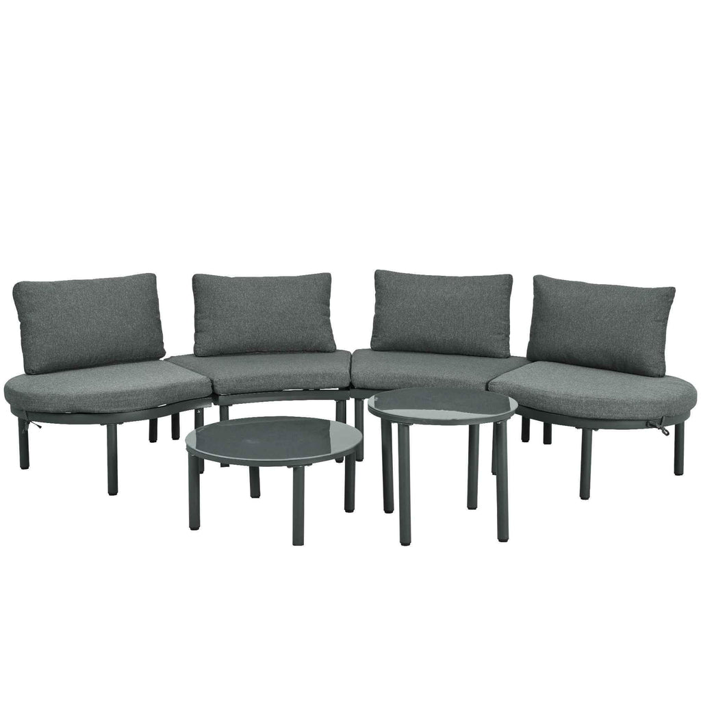 6-Piece Patio Sofa Furniture Set, Half Moon Outdoor Sectional Sofa Trustymall