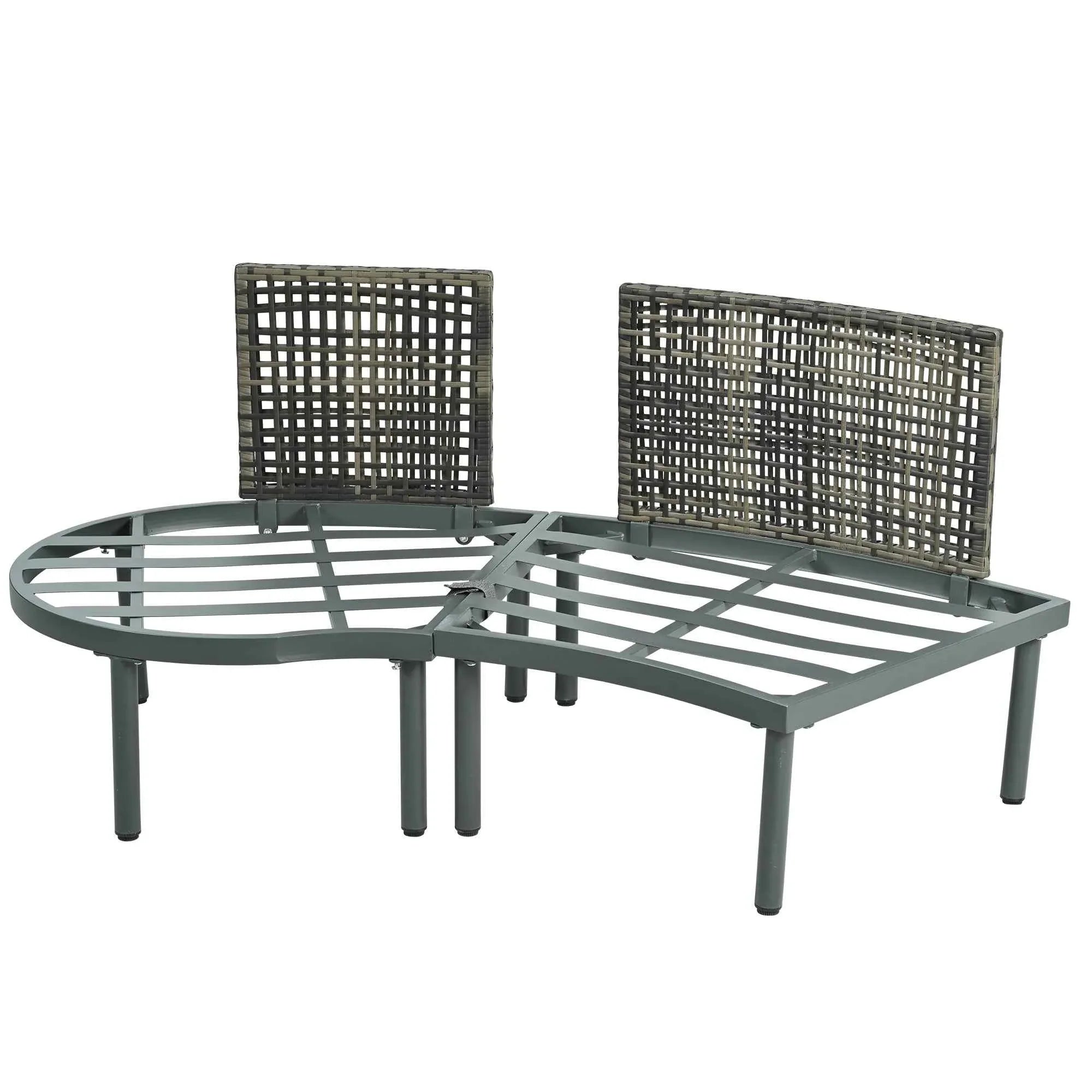 6-Piece Patio Sofa Furniture Set, Half Moon Outdoor Sectional Sofa Trustymall