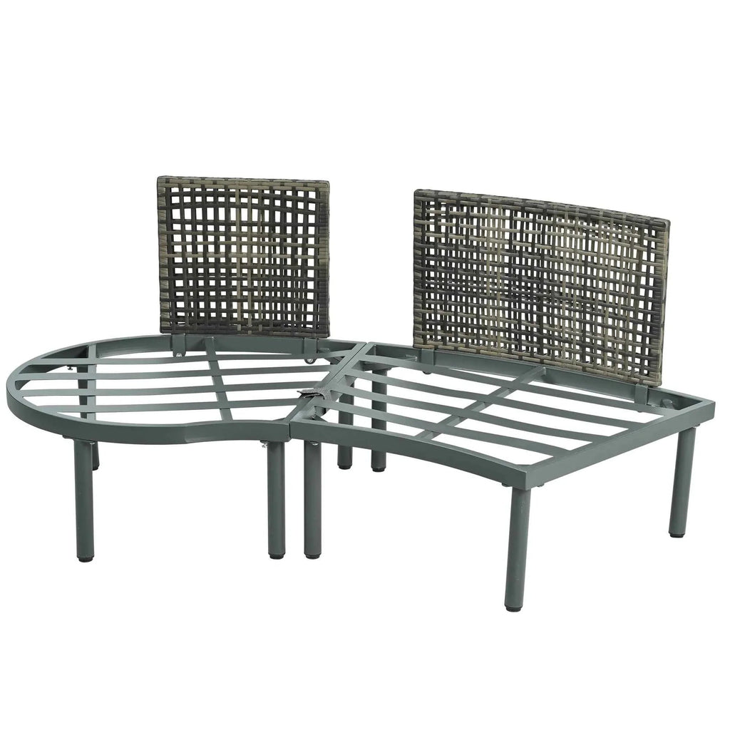 8-Piece Patio Sofa Furniture Set, Half Moon Outdoor Sectional Sofa Trustymall