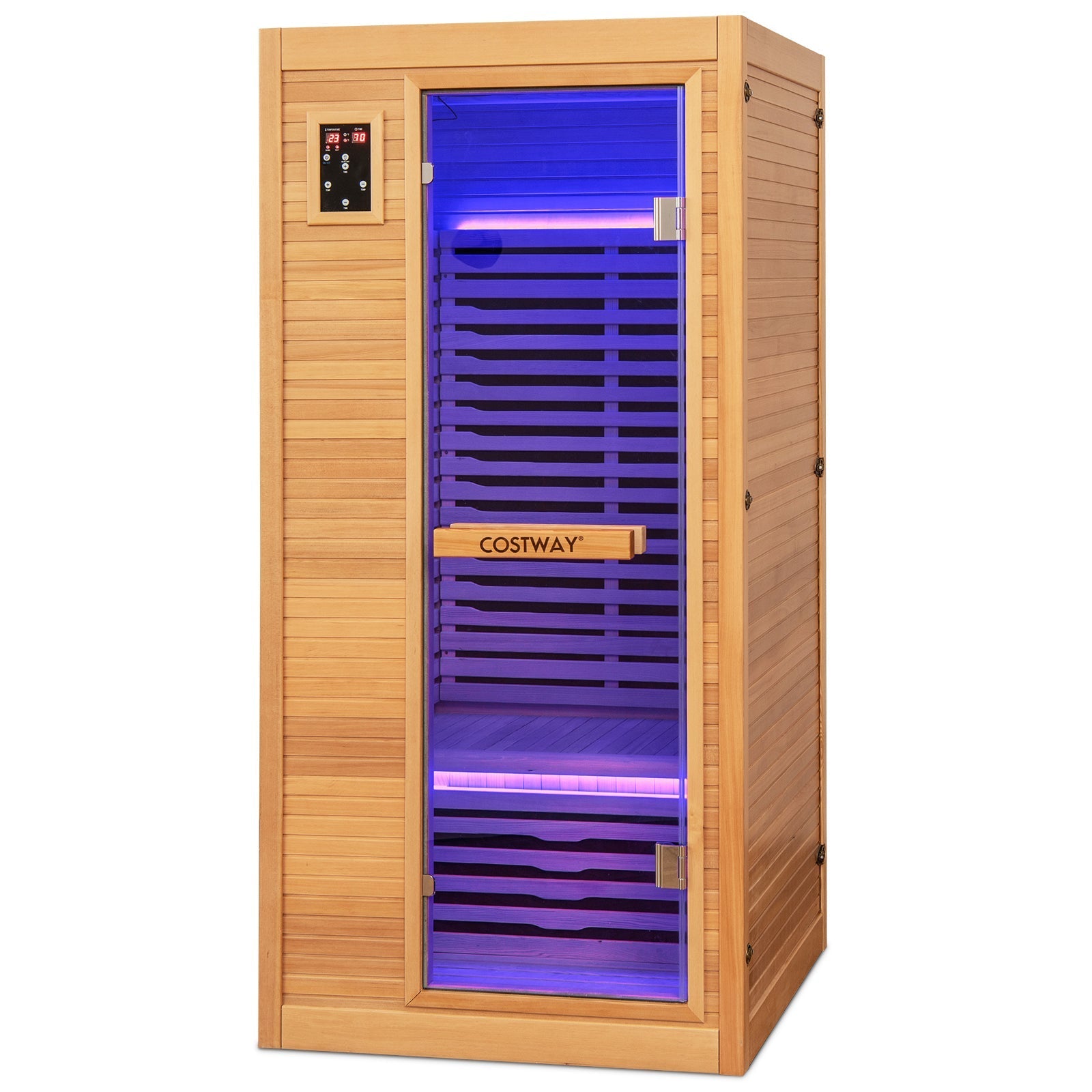 Far Infrared Wooden Sauna Room with Bluetooth Speakers and Oxygen Ionizer for 1-2 person Gamba Beauty
